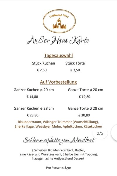 Speisekarte außer Haus 2 Speisekarte außer Haus 2